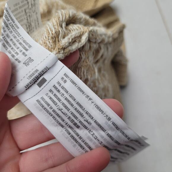 Abercrombie & Fitch knit polo sweater cardigan button jacquard tan grandpa core - Picture 5 of 6